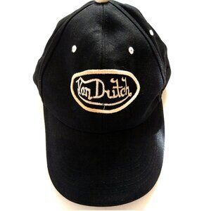 Vintage Unisex Black Trucker Cap Hat Embroidered "Von Dutch" By City Hunter